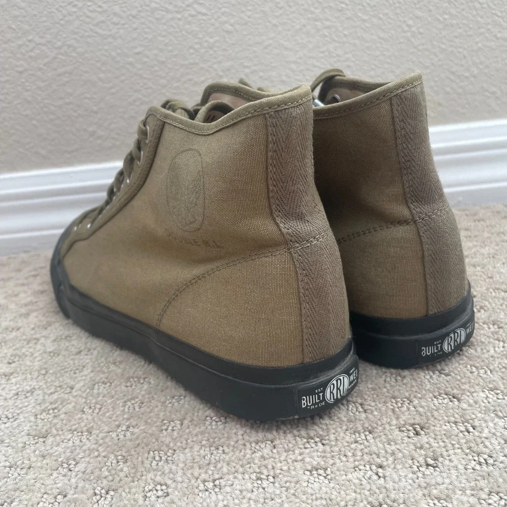 Ralph Lauren RRL Double RL Mayport‎ Canvas Sneakers Men 11 Olive Drab Designer